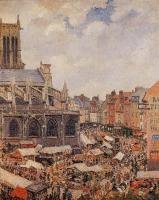 Pissarro, Camille - The Market by the Church of Saint-Jacques, Dieppe